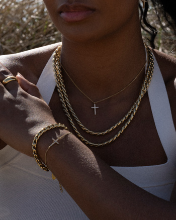 CROSS Crystal Necklace Gold