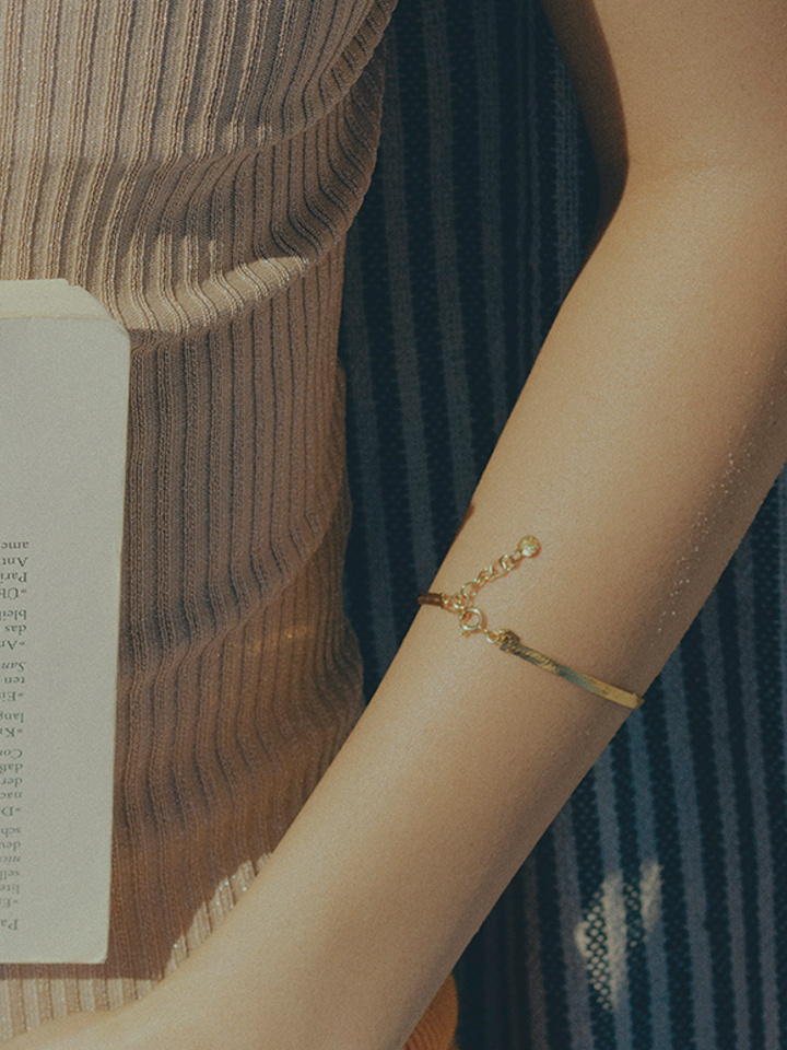 Sentiero Bracelet (S/M) - Goldplated Silver (One)