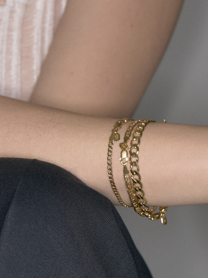 Saffi Bracelet Medium Goldplated Silver (One)