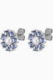 CARNEA SS SAPPHIRE / WHITE PEARL Earrings