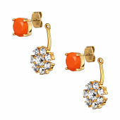 FLOSS SG CORAL / CRYSTAL Earrings Gold FLOSS SG CORAL / CRYSTAL Earrings Gold