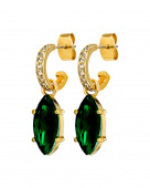 JUNIPE SG EMERALD GREEN EARRINGS GOLD JUNIPE SG EMERALD GREEN EARRINGS GOLD