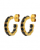 RAQUEL SG BLACK EARRINGS GOLD RAQUEL SG BLACK EARRINGS GOLD