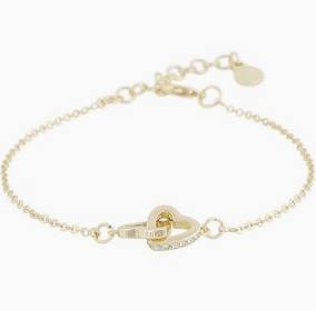 Connected chain bracelet heart