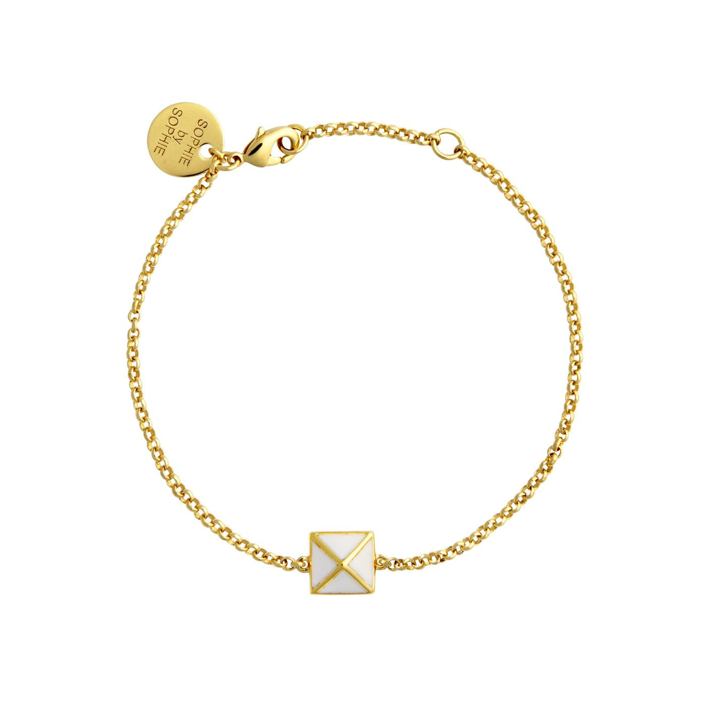 Enamel pyramid one stud Armbanden