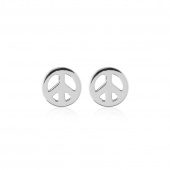 Peace Symbol Studs Oorbel (Zilver)