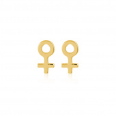 Woman Symbol Studs Oorbel (goud)