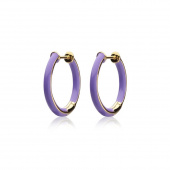 Enamel thin hoops purple (Goud)