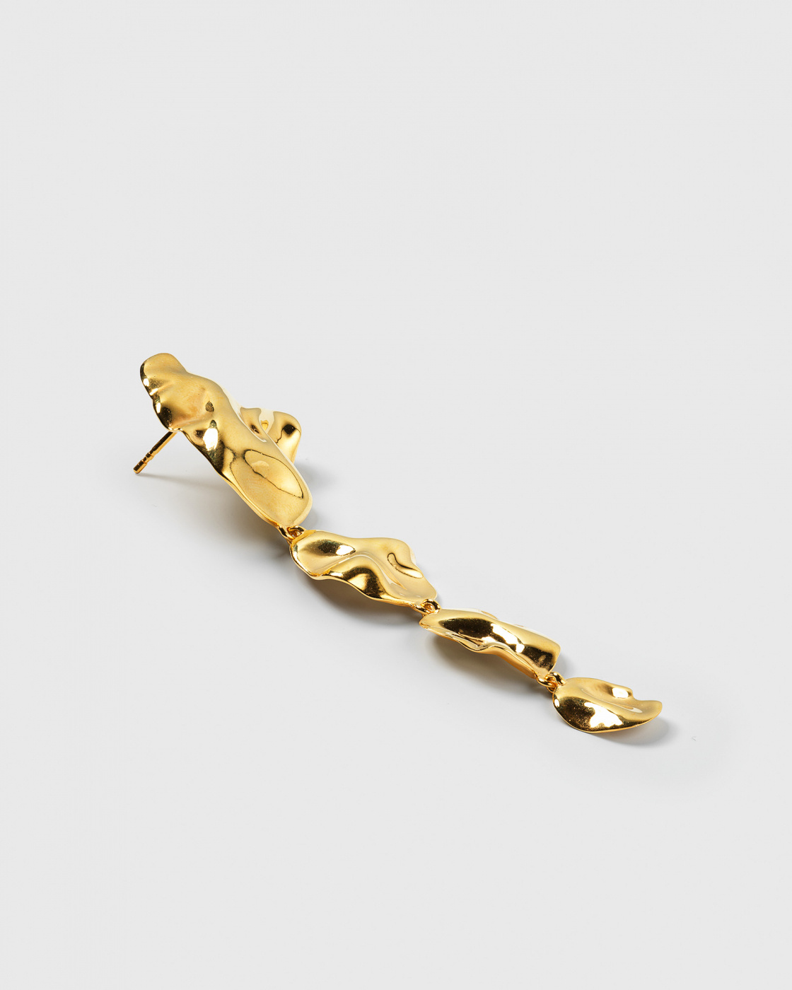 Moulded Long Single Earring Gold (one)