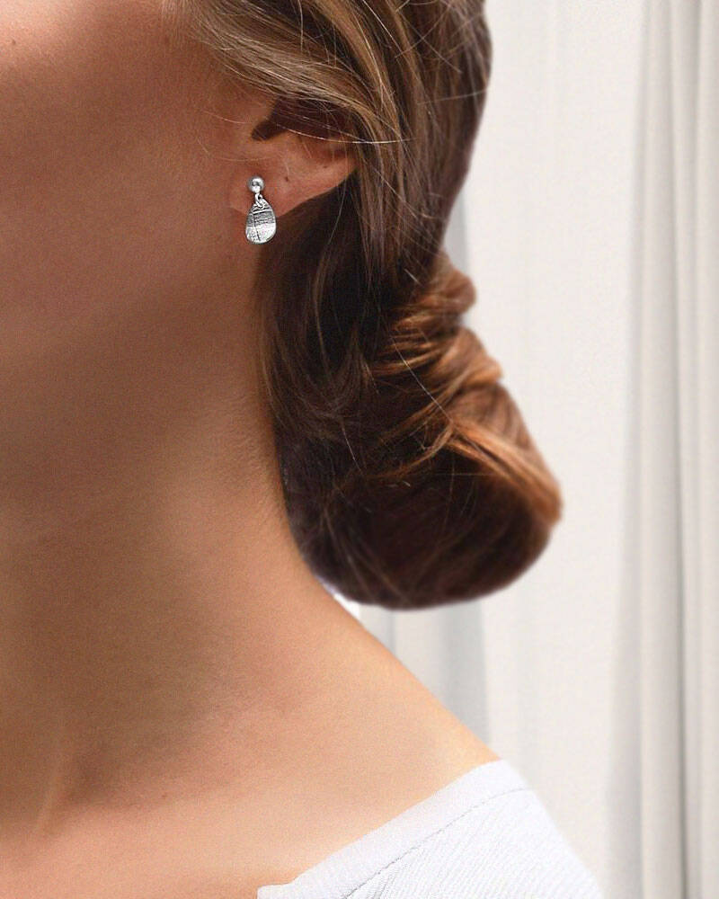 Leaf drop Oorbel Zilver