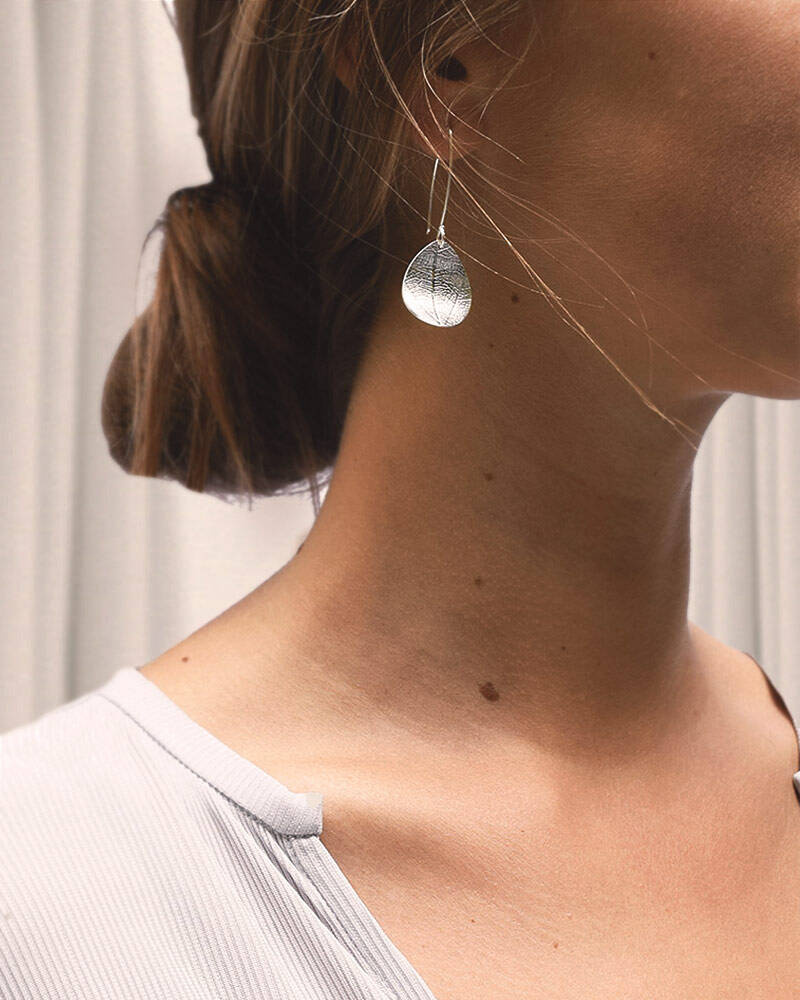 Leaf small Oorbel Oorbel Zilver