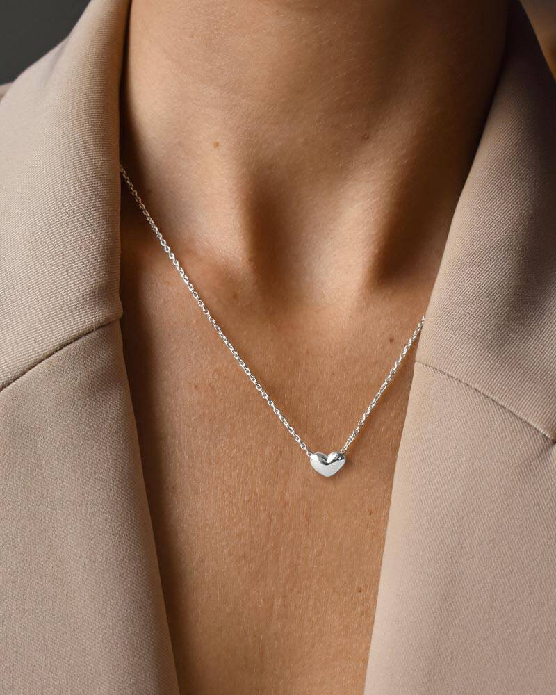 Loving heart medium single Kettingen Zilver