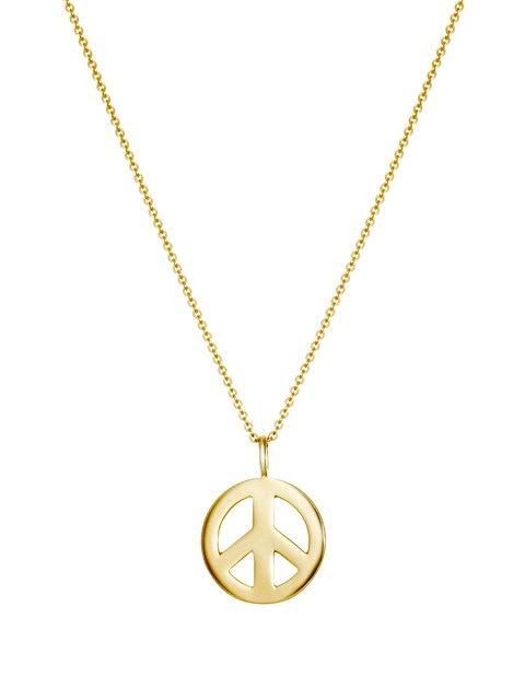 Peace Large Kettingen (goud) 42 cm