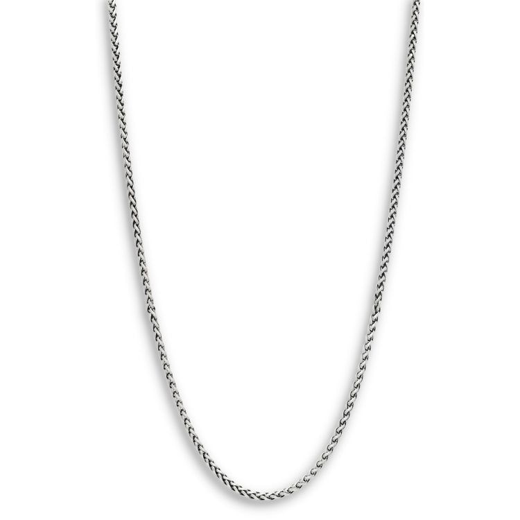 SilverNecklace Oxiderat flätat 50+5cm