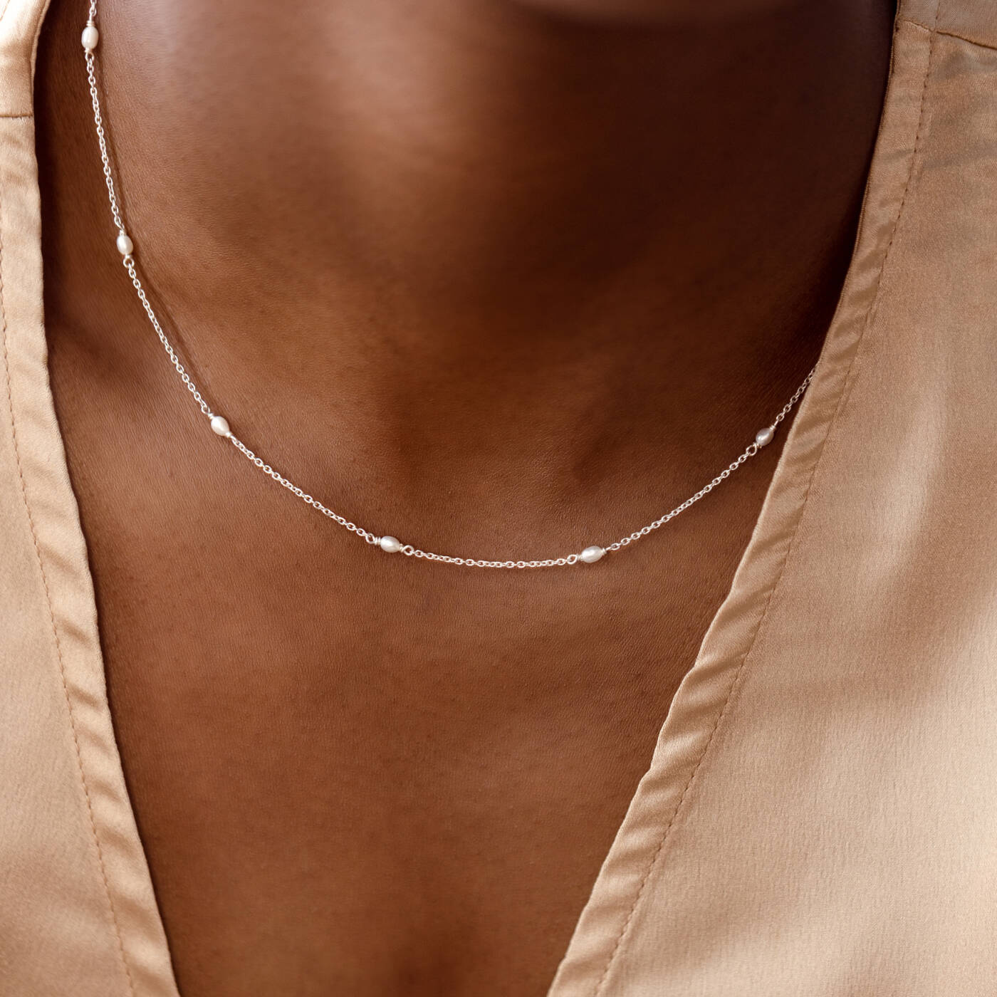 Treasure Multi Pearl Kettingen Zilver