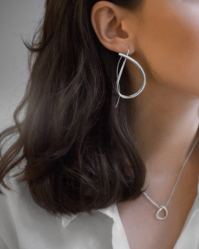 Ocean big Oorbel Oorbel Zilver