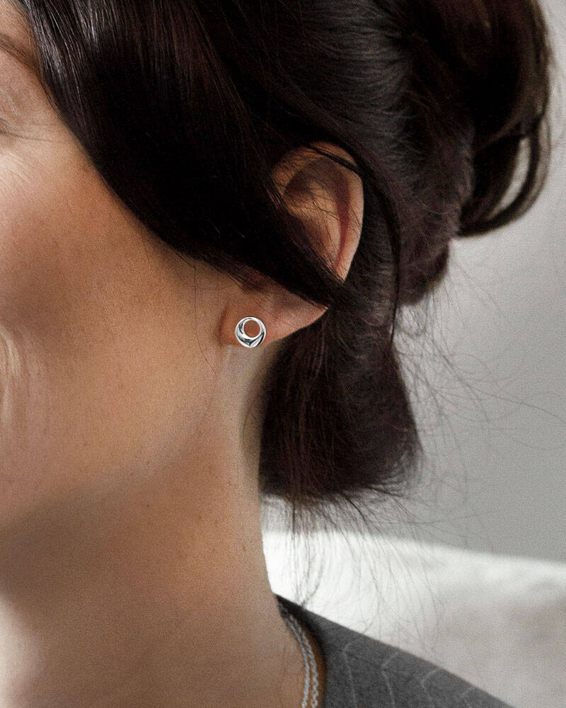 Orbit drop Oorbel Zilver