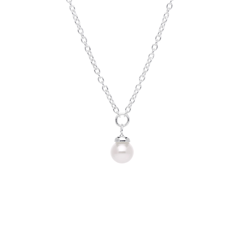 Petite Pearl single necklace silver