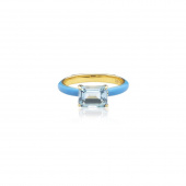 Iris enamel ring blue (Goud)