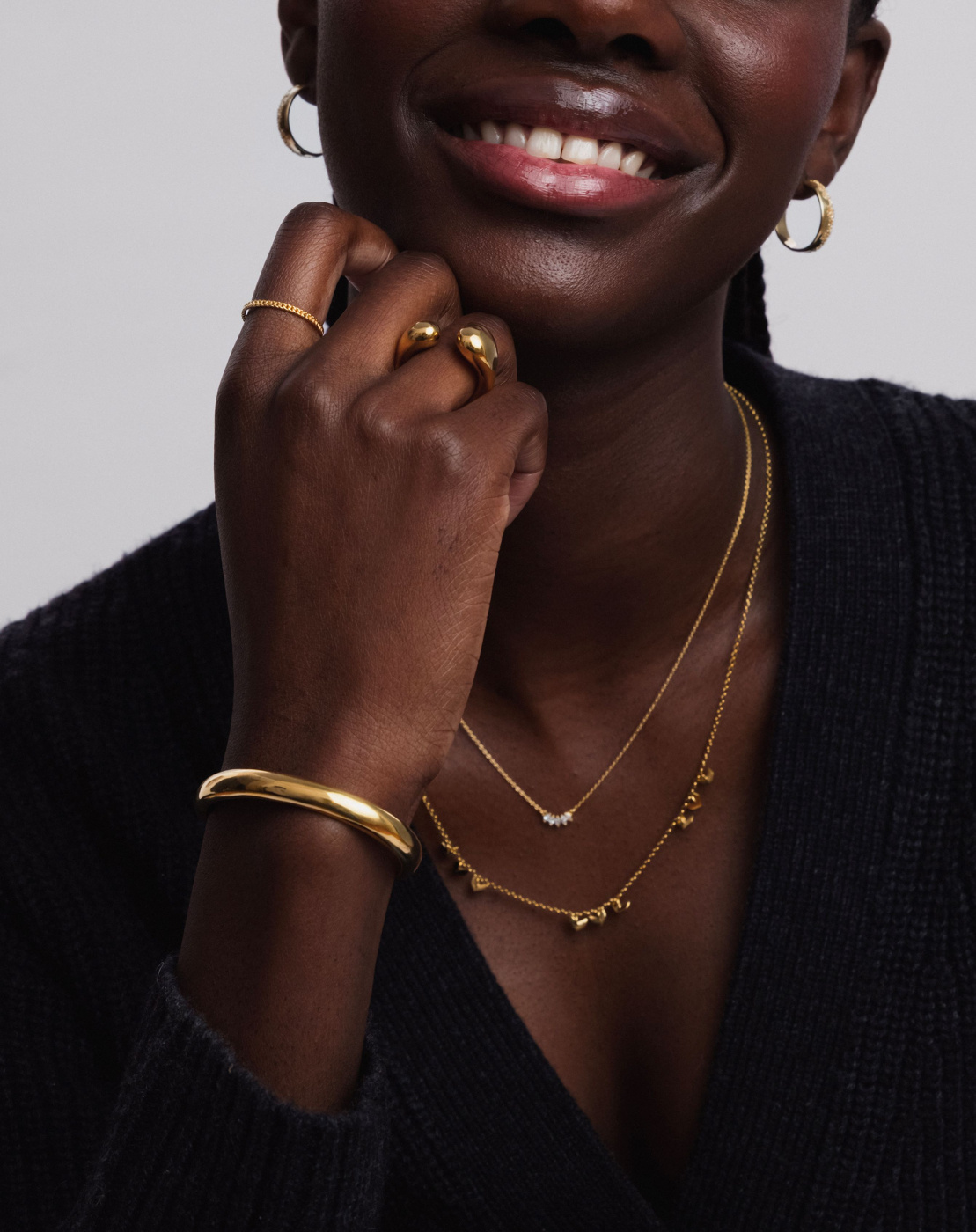 Bolded Drops Ring Gold