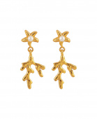 Mini Coral Leaf Earrings Goud