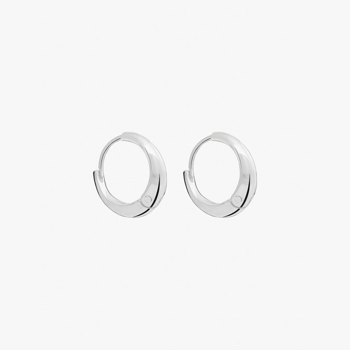 Stardust hoops polished Zilver
