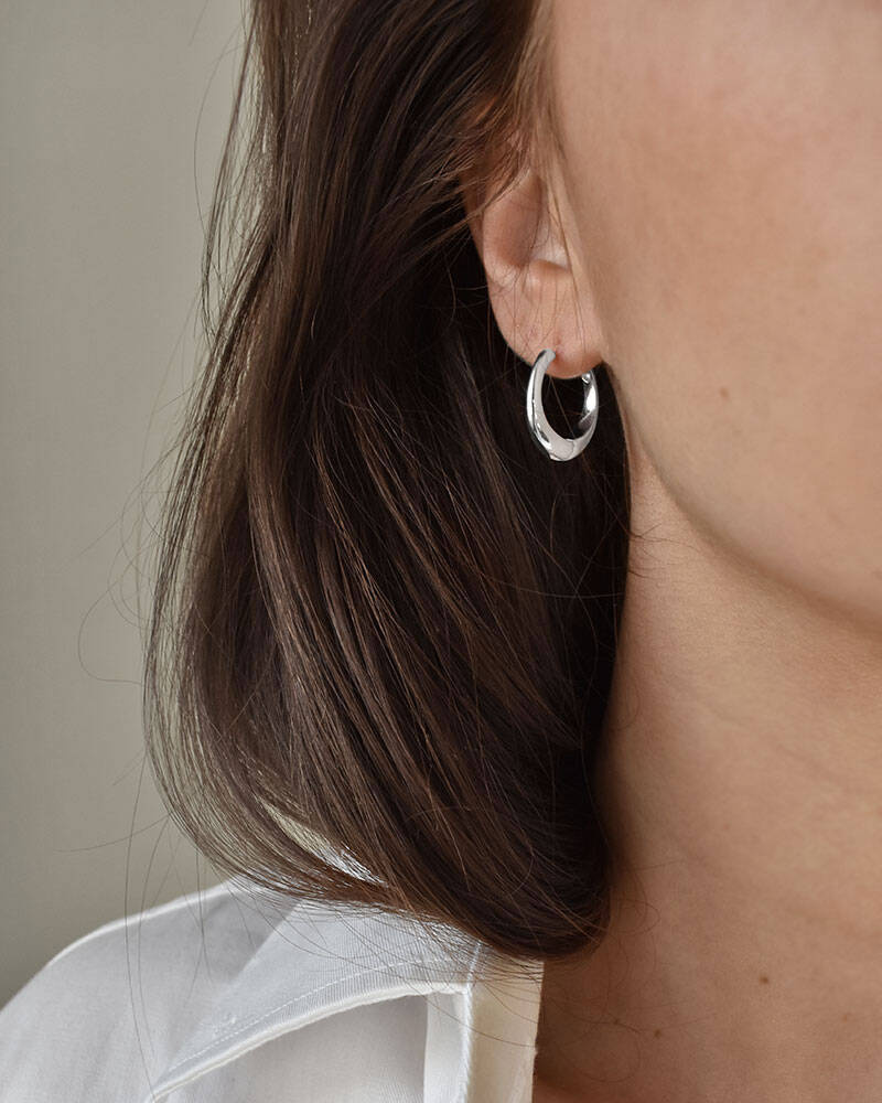 Stardust hoops polished Zilver