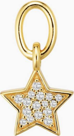 Charm Stella  - 18k Goudpläterad, med vita zirkoner Hoop 