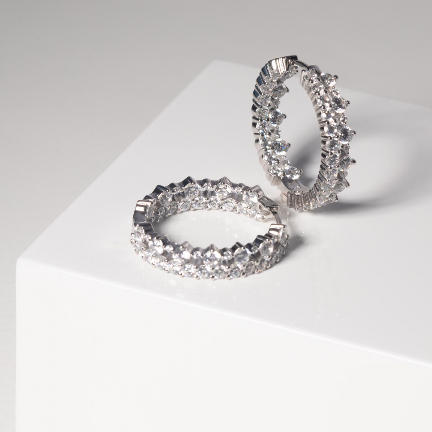 LIVIGNO CREOLO GRANDE EARRINGS Zilver