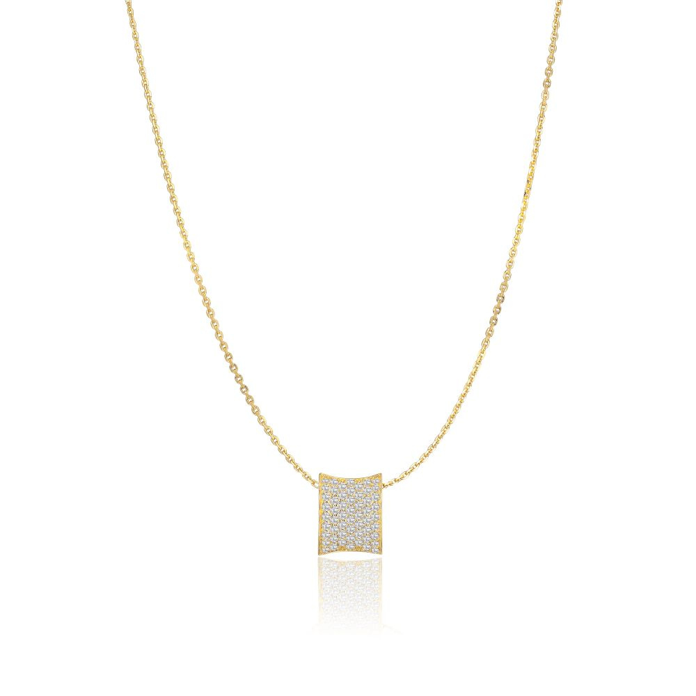 Feline Concavo - 18k Goudpläterad, med vita zirkoner Kettingen