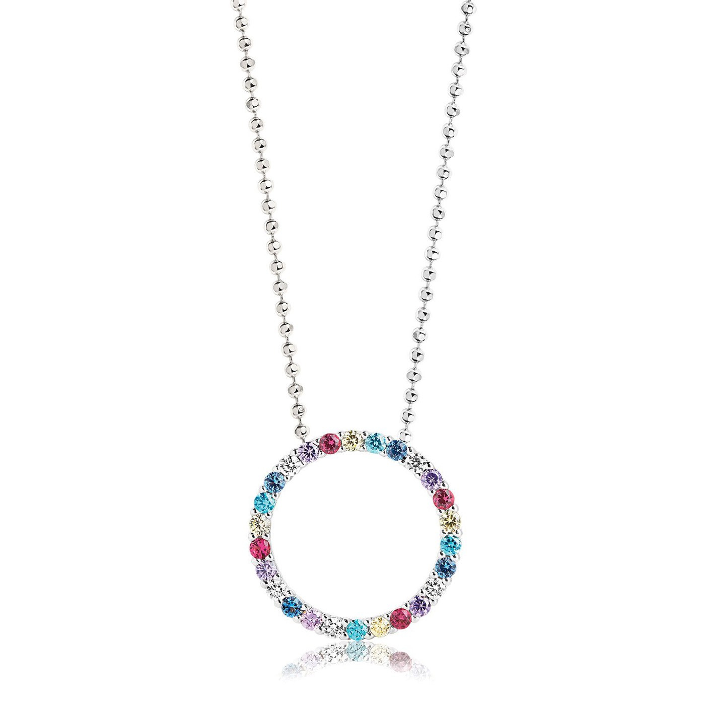 BIELLA Kettingen meerkleurige Zirkoner (Zilver)