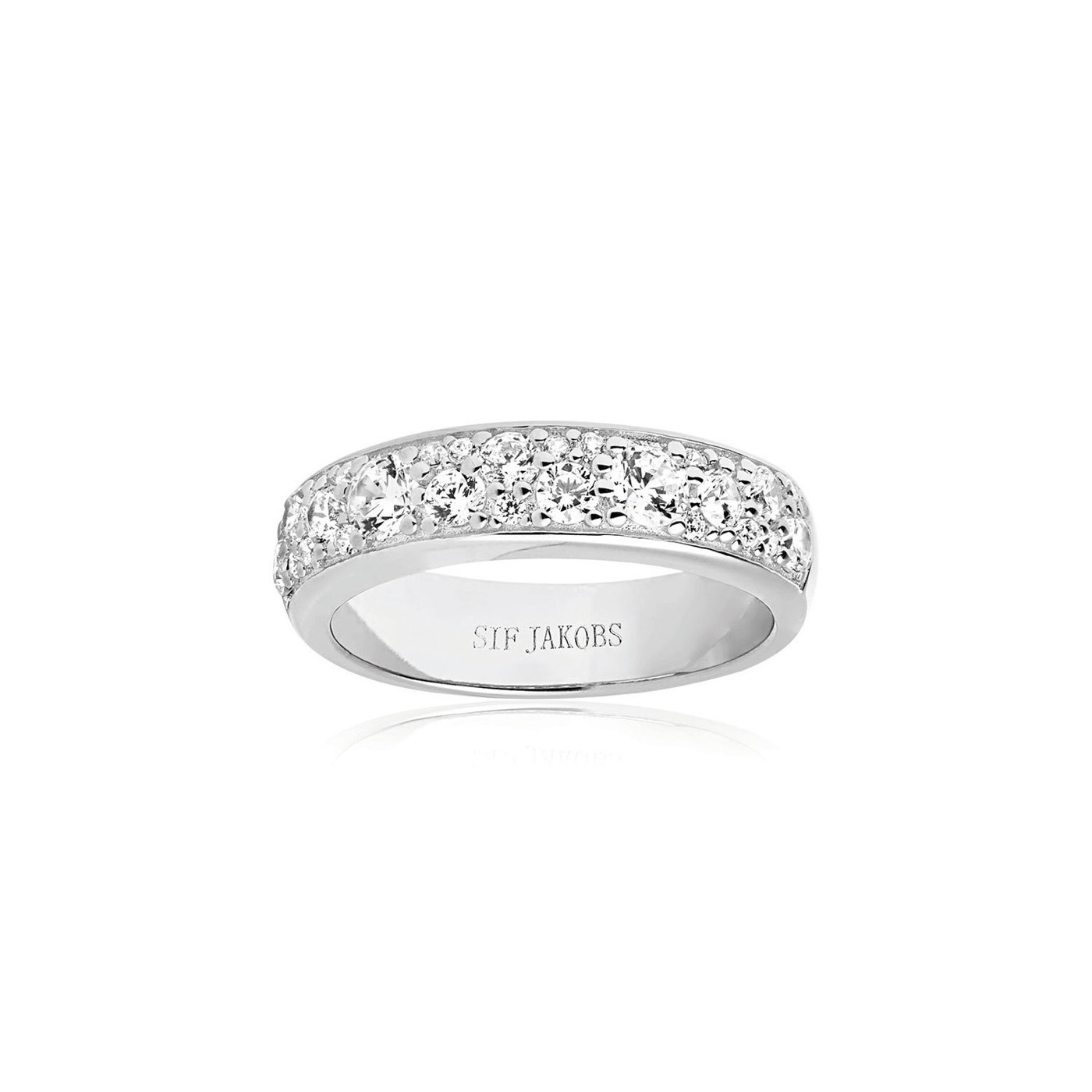 NOVARA UNO ring witte Zirkoner (Zilver)