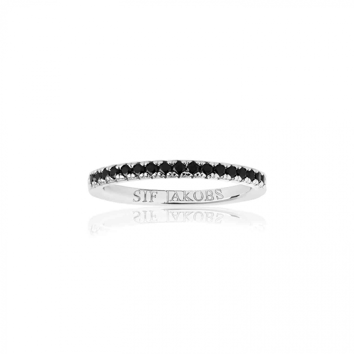 ELLERA ring zwarte Zirkoner (Zilver)