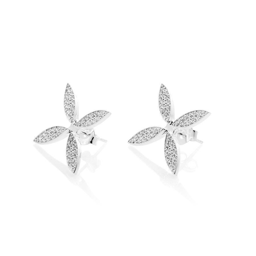 Sparkling ellipse  Earrings Silver