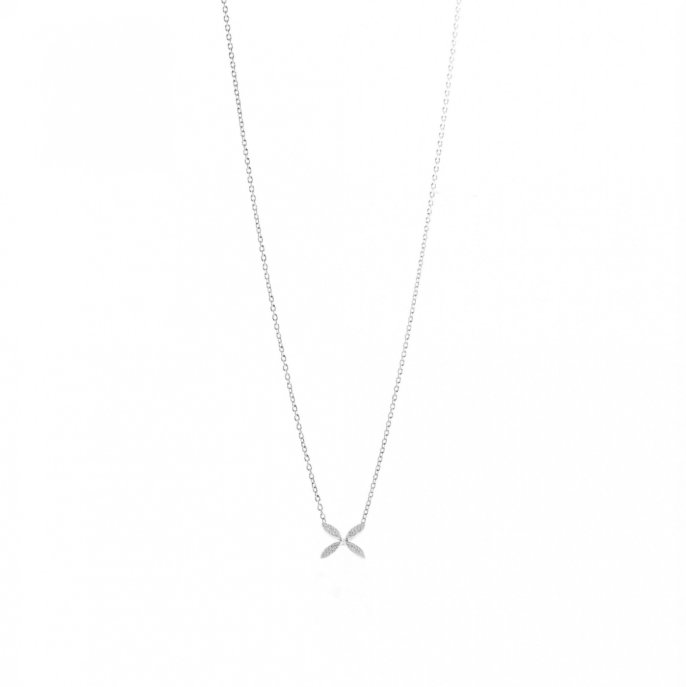Sparkling ellipse mini Necklace Silver