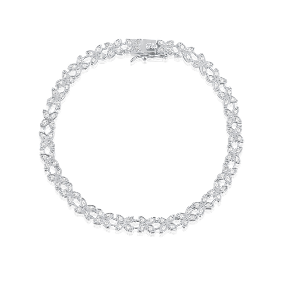 Sparkling ellipse mini T-Bracelet Silver