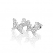 Petite papillion sparkling Earrings Silver