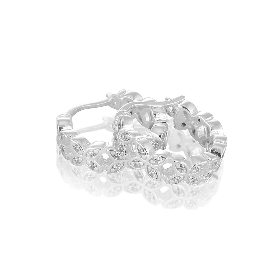 Sparkling ellipse mini Earrings creol Silver